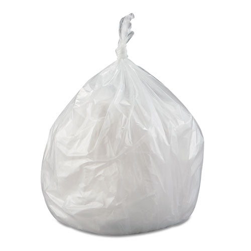 Image of Inteplast Group High-Density Commercial Can Liner Value Pack, 45 gal, 12 mic, 40" x 46", Clear, Interleaved Roll, 25 Bags/Roll, 10 Rolls/CT