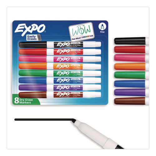 Image of EXPO® Low-Odor Dry-Erase Marker, Fine Bullet Tip, Assorted Colors, 8/set