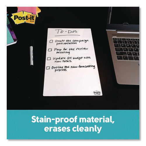 Image of Post-it® Dry Erase Sheets, Laminate Film Surface, 7" x 11.3", White, 3/Pack