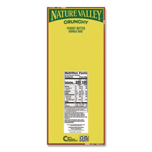 Image of Nature Valley® Granola Bars, Crunchy Peanut Butter, 1.5 Oz Pouch, 28/box