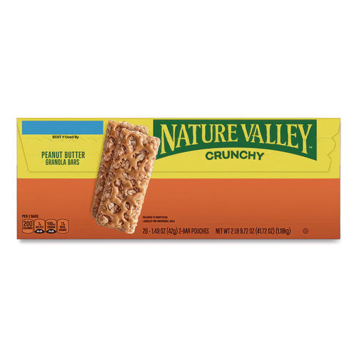 Image of Nature Valley® Granola Bars, Crunchy Peanut Butter, 1.5 Oz Pouch, 28/box