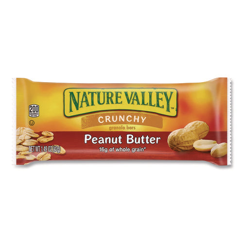 Image of Nature Valley® Granola Bars, Crunchy Peanut Butter, 1.5 Oz Pouch, 28/box