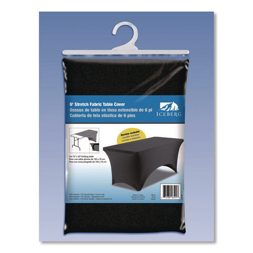 Image of Iceberg Igear Fabric Table Cover, Polyester/spandex, 30" X 72", Black