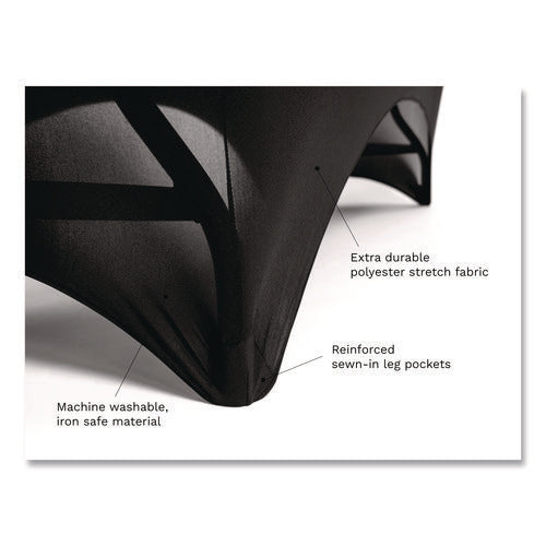 Image of Iceberg Igear Fabric Table Cover, Polyester/spandex, 30" X 72", Black