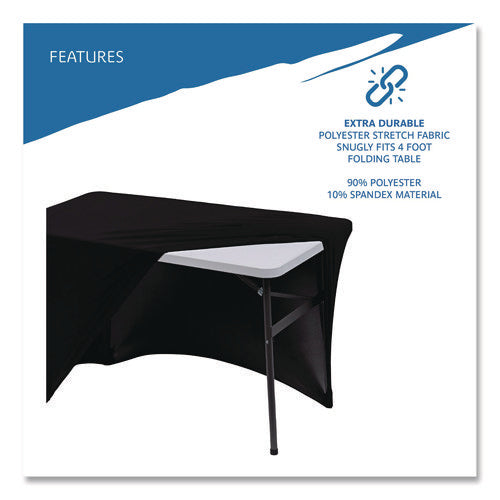 Image of Iceberg Igear Fabric Table Cover, Polyester/spandex, 24" X 48", Black