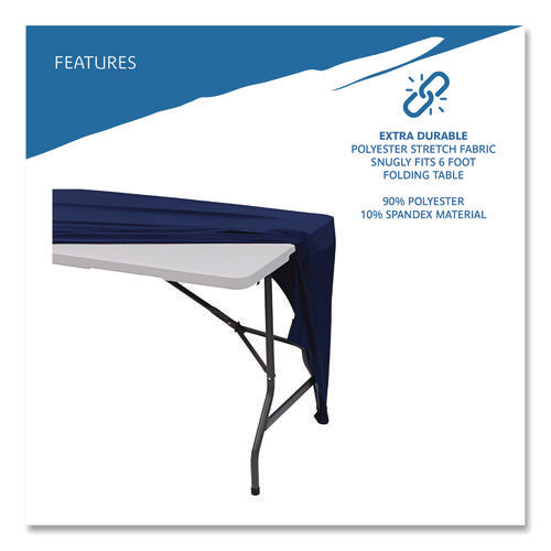 Image of Iceberg Igear Fabric Table Cover, Open Design, Polyester/spandex, 30" X 72", Blue