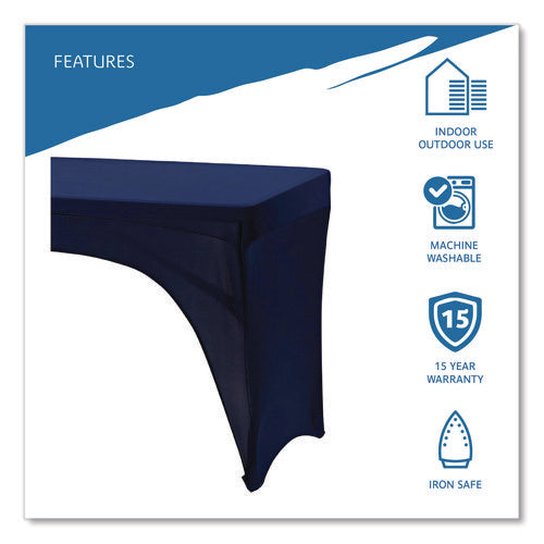 Image of Iceberg Igear Fabric Table Cover, Open Design, Polyester/spandex, 30" X 72", Blue