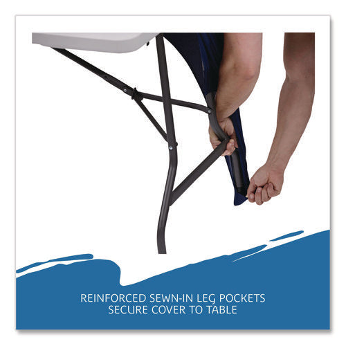 Image of Iceberg Igear Fabric Table Cover, Open Design, Polyester/spandex, 30" X 72", Blue