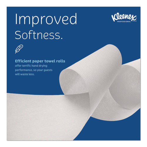 Image of Kleenex® Hard Roll Paper Towels with Premium Absorbency Pockets, 1-Ply, 8" x 425 ft, 1.5" Core, White, 12 Rolls/Carton