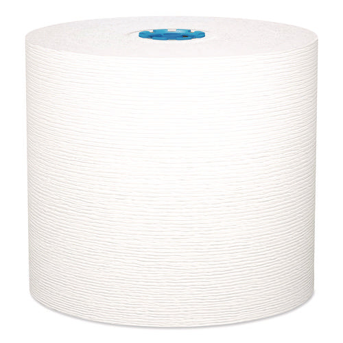 Image of Kleenex® Hard Roll Paper Towels with Premium Absorbency Pockets with Colored Core, Blue Core, 1-Ply, 7.5" x 700 ft, White, 6 Rolls/CT