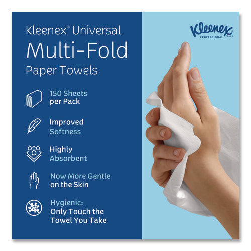 Image of Kleenex® Multi-Fold Paper Towels, Convenience, 9.2 x 9.4, White, 150/Pack, 8 Packs/Carton