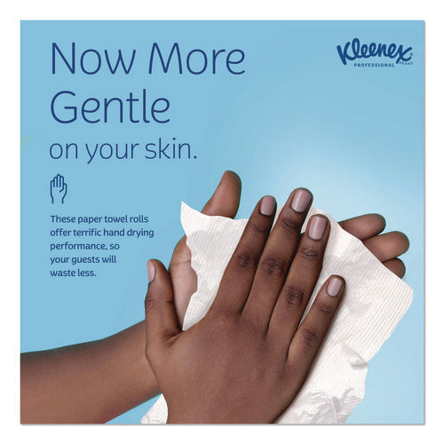 Image of Kleenex® Hard Roll Paper Towels with Premium Absorbency Pockets, 1-Ply, 8" x 600 ft, 1.75" Core, White, 6 Rolls/Carton