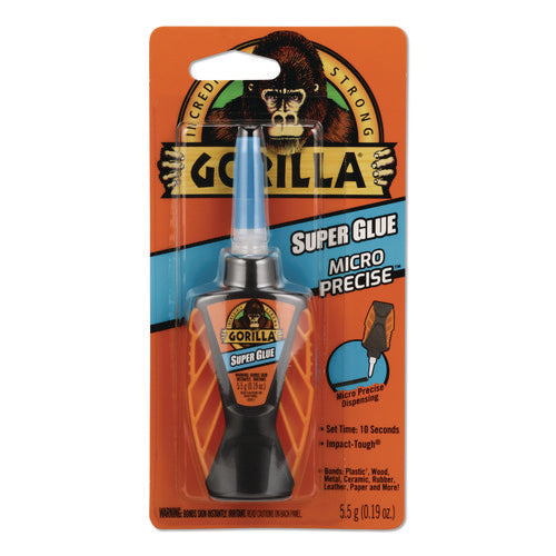Image of Gorilla® Super Glue Micro Precise, 0.19 Oz, Dries Clear, 4/carton