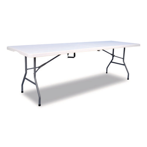 Image of Alera® Fold in Half Plastic Folding Table, 96w x 30d x 29.25h, White