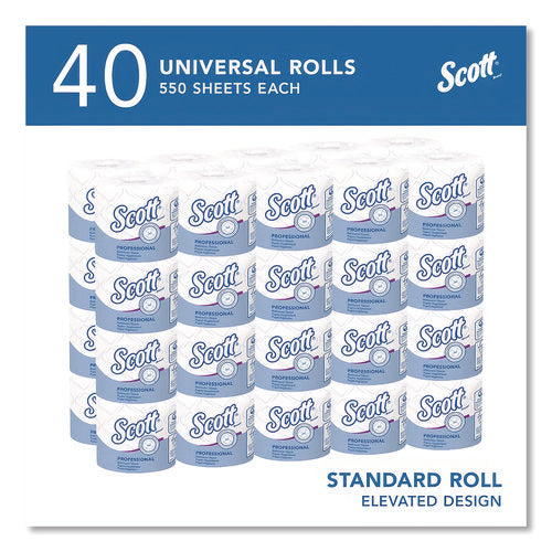 Image of Scott® Essential Standard Roll Bathroom Tissue, Septic Safe, 2-Ply, White, 550 Sheets/roll, 40 Rolls/carton