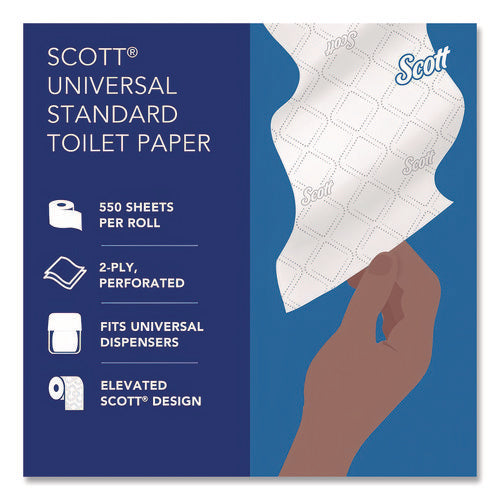 Image of Scott® Essential Standard Roll Bathroom Tissue, Septic Safe, 2-Ply, White, 550 Sheets/roll, 40 Rolls/carton