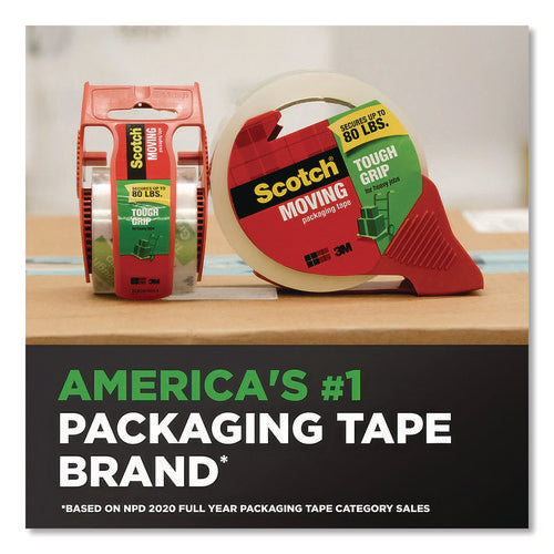 Image of Scotch® Tough Grip Moving Packaging Tape, 3" Core, 1.88" X 43.7 Yds, Clear, 6/pack