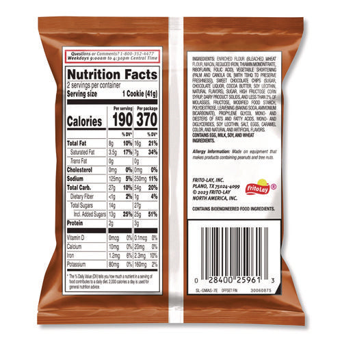 Image of Grandma's® Cookies - Single Serve, Chocolate Chip, 2.5 Oz Packet, 60/carton