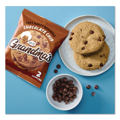 Image of Grandma's® Cookies - Single Serve, Chocolate Chip, 2.5 Oz Packet, 60/carton