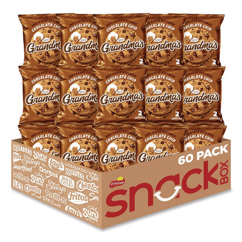 Image of Grandma's® Cookies - Single Serve, Chocolate Chip, 2.5 Oz Packet, 60/carton
