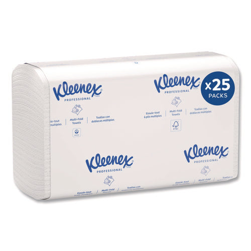 Image of Kleenex® Premiere Folded Towels, 1-Ply, 7.8 x 12.4, White, 120/Pack, 25 Packs/Carton
