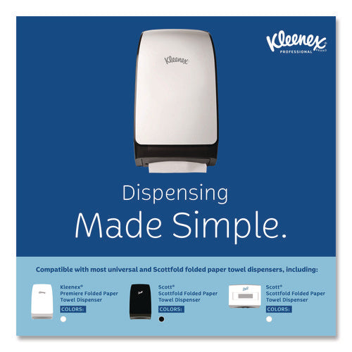 Image of Kleenex® Premiere Folded Towels, 1-Ply, 7.8 x 12.4, White, 120/Pack, 25 Packs/Carton