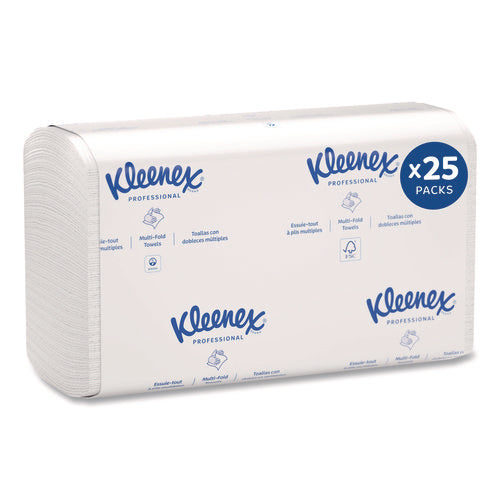 Image of Kleenex® Premiere Folded Towels, 1-Ply, 9.4 x 12,4, White, 120/Pack, 25 Packs/Carton