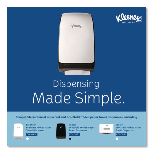 Image of Kleenex® Premiere Folded Towels, 1-Ply, 9.4 x 12,4, White, 120/Pack, 25 Packs/Carton