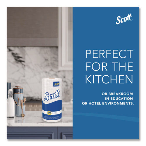 Image of Scott® Kitchen Roll Towels, 1-Ply, 11 x 8.75, White, 128/Roll, 20 Rolls/Carton