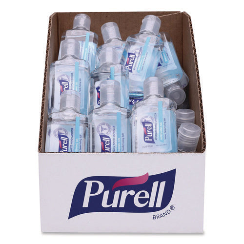 Image of PURELL® Advanced Hand Sanitizer Refreshing Gel, 1 oz Flip-Cap Bottle with Display Bowl, Clean Scent, 36/Bowl
