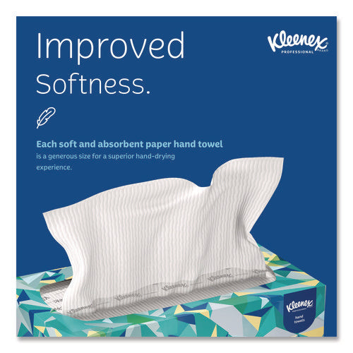 Image of Kleenex® Hand Towels, POP-UP Box, Cloth, 1-Ply, 9 x 10.5, Unscented, White, 120/Box, 18 Boxes/Carton