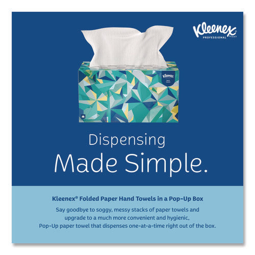 Image of Kleenex® Hand Towels, POP-UP Box, Cloth, 1-Ply, 9 x 10.5, Unscented, White, 120/Box, 18 Boxes/Carton