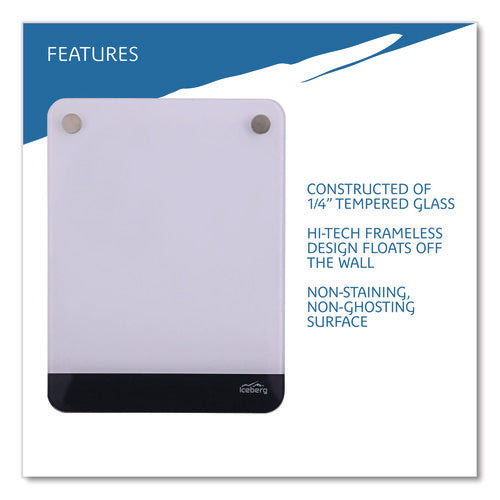 Image of Iceberg Clarity Personal Board, 9" x 12", White Surface, Satin Aluminum Frame