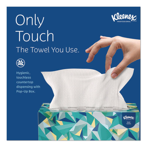 Image of Kleenex® Hand Towels, POP-UP Box, Cloth, 1-Ply, 9 x 10.5, Unscented, White, 120/Box