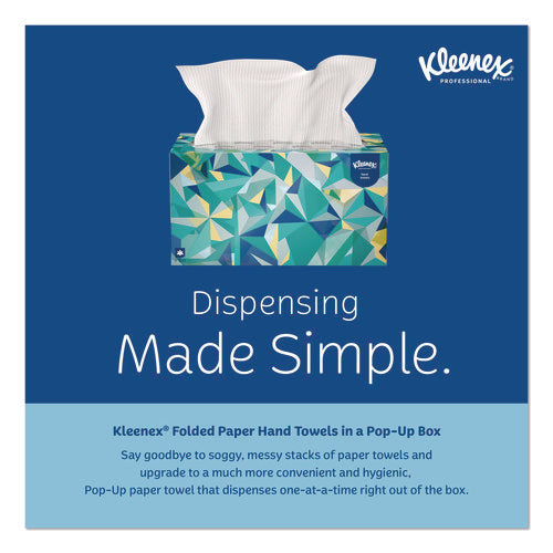 Image of Kleenex® Hand Towels, POP-UP Box, Cloth, 1-Ply, 9 x 10.5, Unscented, White, 120/Box