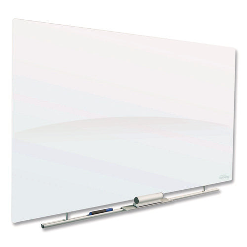 Image of Iceberg Clarity Glass Dry Erase Board with Aluminum Trim, 48" x 36", White Surface, Satin Aluminum Frame