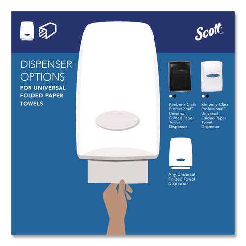 Image of Scott® Essential C-Fold Towels for Business, Absorbency Pockets, 1-Ply, 10.13 x 13.15, White, 200/Pack, 12 Packs/Carton