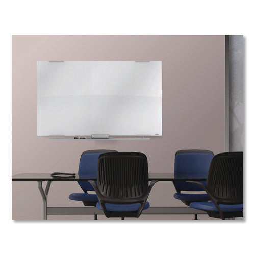 Image of Iceberg Clarity Glass Dry Erase Board with Aluminum Trim, 60" x 36", White Surface, Satin Aluminum Frame