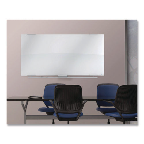 Image of Iceberg Clarity Glass Dry Erase Board with Aluminum Trim, 72" x 36", White Surface, Satin Aluminum Frame