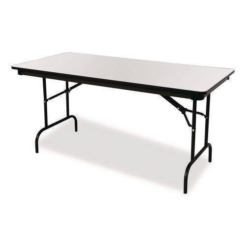 Image of Iceberg OfficeWorks Commercial Wood-Laminate Folding Table, Rectangular, 60" x 30" x 29", Gray/Charcoal