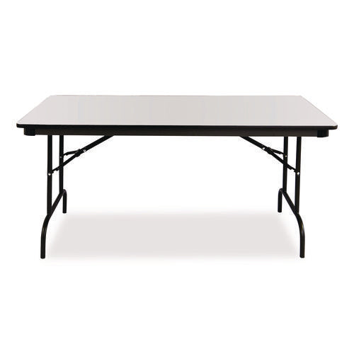 Image of Iceberg OfficeWorks Commercial Wood-Laminate Folding Table, Rectangular, 60" x 30" x 29", Gray/Charcoal