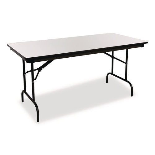 Image of Iceberg OfficeWorks Commercial Wood-Laminate Folding Table, Rectangular, 60" x 30" x 29", Gray/Charcoal