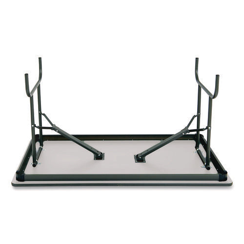 Image of Iceberg OfficeWorks Commercial Wood-Laminate Folding Table, Rectangular, 60" x 30" x 29", Gray/Charcoal