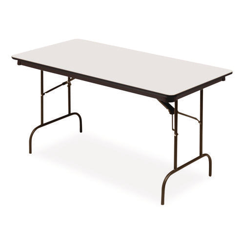 Image of Iceberg OfficeWorks Commercial Wood-Laminate Folding Table, Rectangular, 60" x 30" x 29", Gray/Charcoal