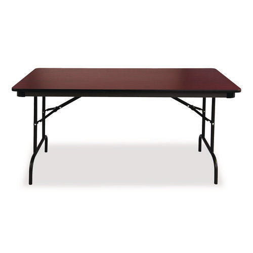 Image of Iceberg OfficeWorks Commercial Wood-Laminate Folding Table, Rectangular, 72" x 30" x 29", Mahogany