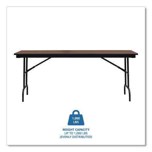Image of Iceberg OfficeWorks Commercial Wood-Laminate Folding Table, Rectangular, 72" x 30" x 29", Mahogany