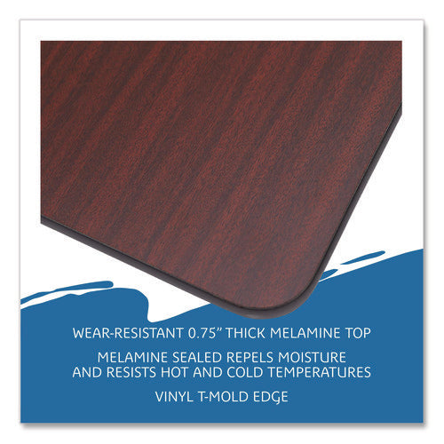 Image of Iceberg OfficeWorks Commercial Wood-Laminate Folding Table, Rectangular, 72" x 30" x 29", Mahogany
