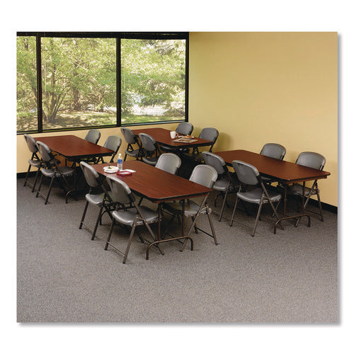 Image of Iceberg OfficeWorks Commercial Wood-Laminate Folding Table, Rectangular, 72" x 30" x 29", Mahogany