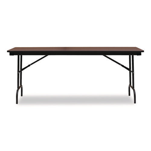 Image of Iceberg OfficeWorks Commercial Wood-Laminate Folding Table, Rectangular, 72" x 30" x 29", Mahogany