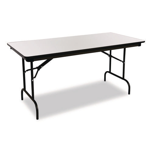 Image of Iceberg OfficeWorks Commercial Wood-Laminate Folding Table, Rectangular, 72" x 30" x 29", Gray/Charcoal